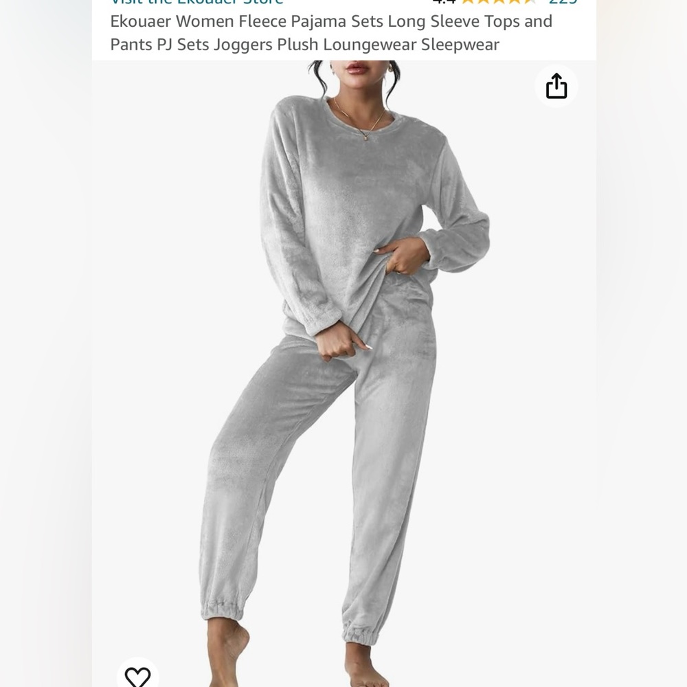 Women’s Fleece Pajama/Joggers/Loungewear. Gray. Size XXL.
